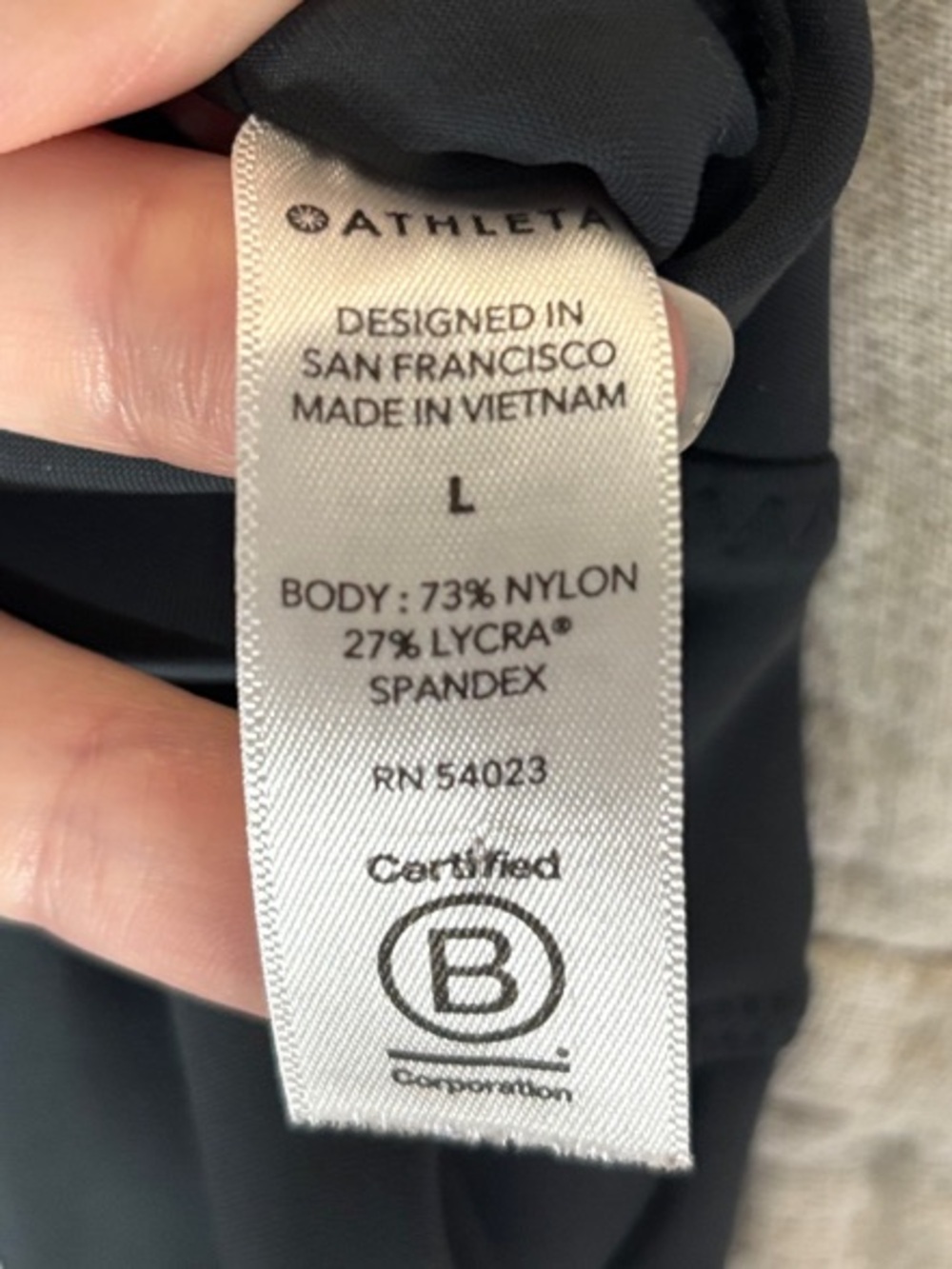 Athleta Dark Charcoal High-Waist Zip Pocket Leggings Stellar Tight - Picture 3 of 7